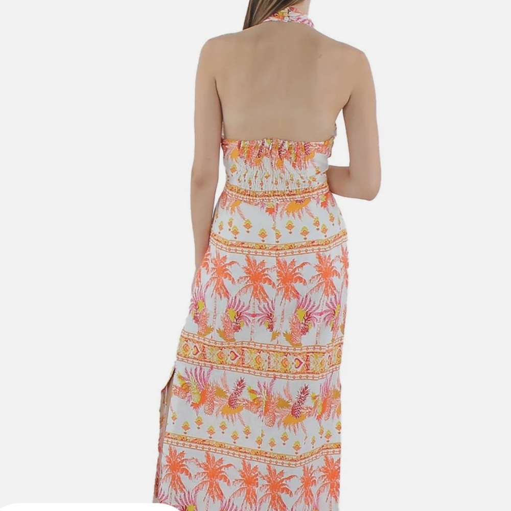 Taylor Cotton Printed Halter Dress - Picture 3 of 3